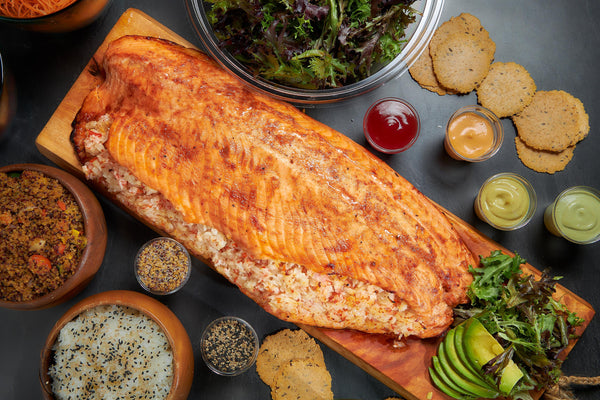 Cooked Imitation Crab Stuffed Salmon