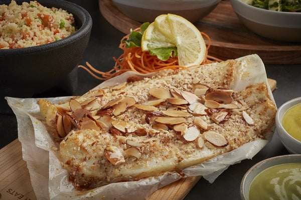 Almond Crusted Branzino Platter