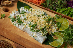 Raw Macadamia Crusted Branzino