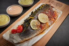 Raw Spinach Wrapped Branzino
