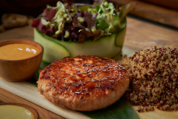 Salmon Burger Platter