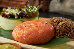 Raw Salmon Fish Burger