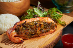 Date & Leek Stuffed Salmon Platter