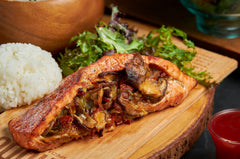 Shiitake Mushroom Stuffed Salmon Platter