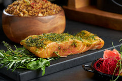 Raw Herb Crusted Salmon