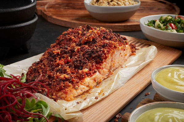 Chip Crusted Salmon Platter